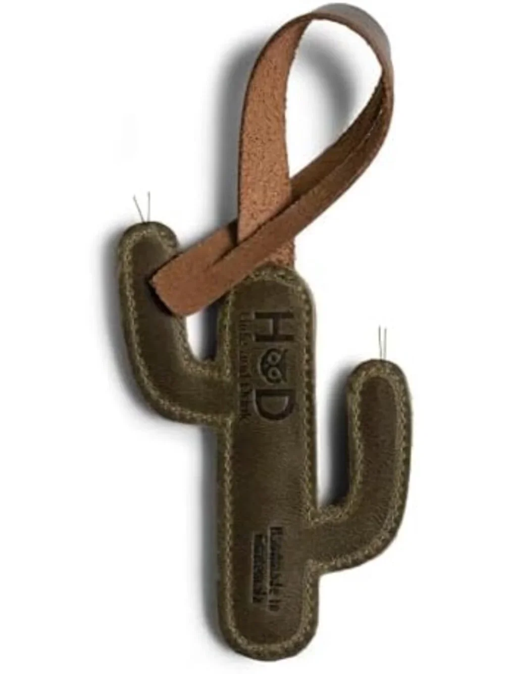 Leather Cactus Bag Charm | Desert Plant Purse Accessory for Handbags & Backpacks